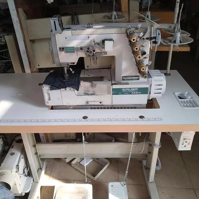 Nice quality used 80%new high speed Siruba 600 INDUSTRIAL 4 thread overlock sewing machine