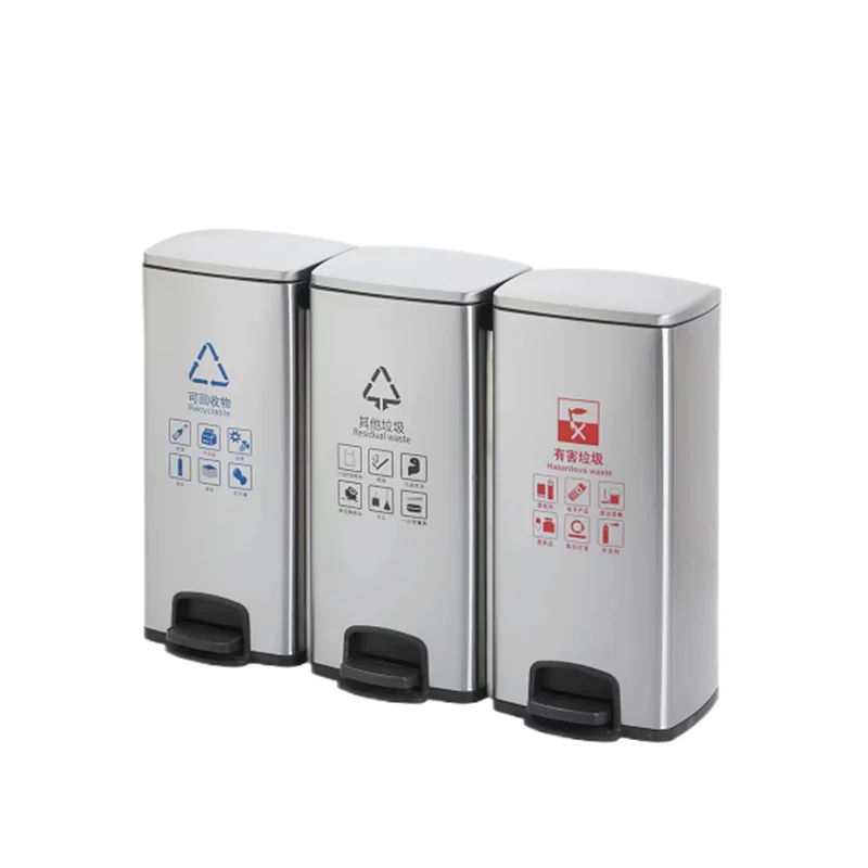 Custom Metal Bin Waste Stainless Steel With Powder Coating Trash Can Storage Bin Outdoor Commercial Waste Garbage Bin