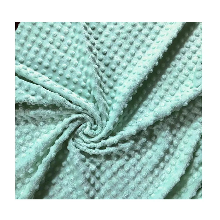 100% polyester plain color bubbles green stock lot flannel fabric for making pads