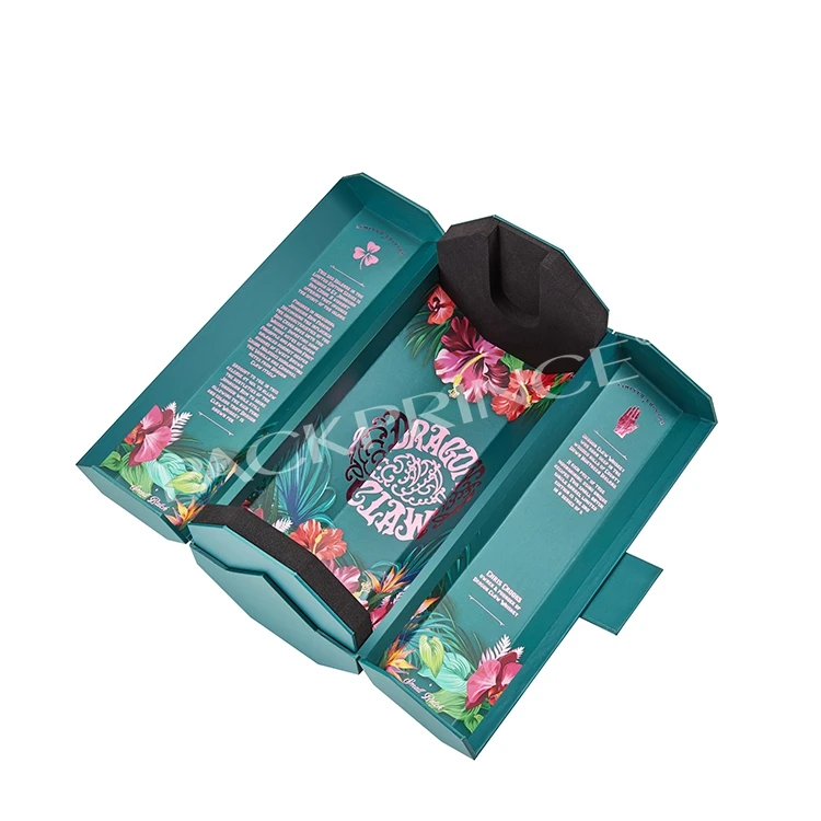 Custom Luxury Hexagon Black Rigid Wine Brandy Whisky Vodka Packaging Gift Paper Box Wholesale Coffret Cadeau Pour Liqueur