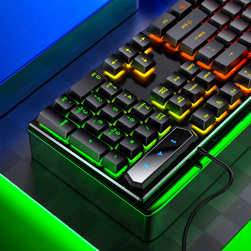  Проводная 104 игровая клавиатура RGB Mute Teclado Gamer Клавиатура Мышь комбо Gmaing мышь набор компьютер для ПК