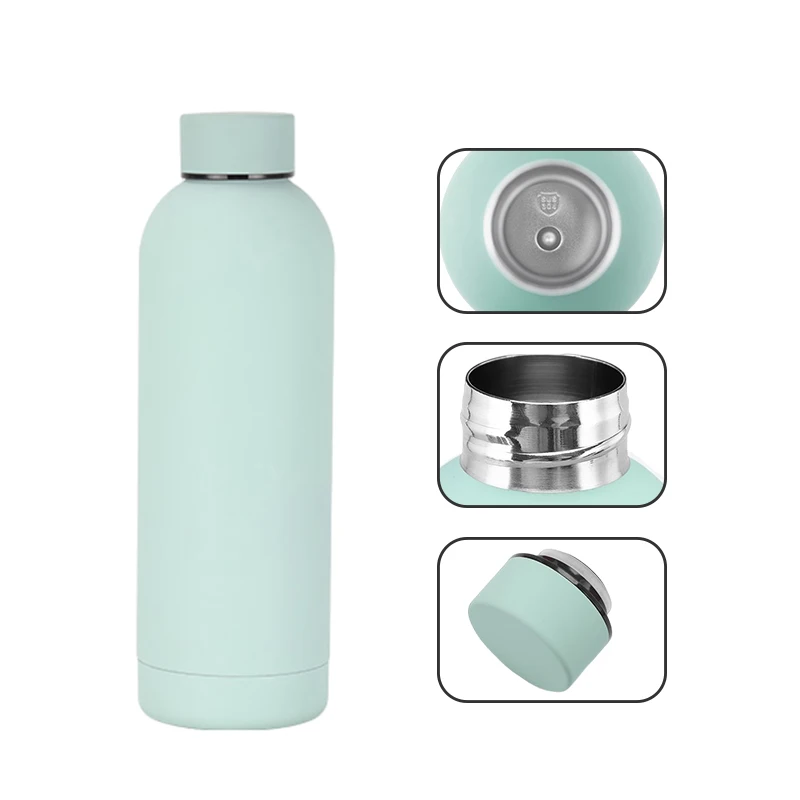 Wholesale Customized Logo 500ml Sport Water Bottles Stainless Steel Insulated Vacuum Flasks Thermos with Handle Rope