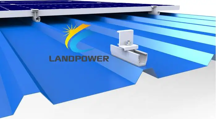 Economic Solution Solar Panel Mounting Trapezoidal Profile Metal Roof Mounting  Inter Clamp End Clamp with Mini Rail Landscape