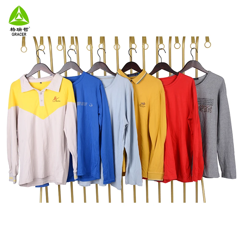 Cheap China Wholesale Used Clothing Bulk Second Hand Men Long Sleeve T Shirt