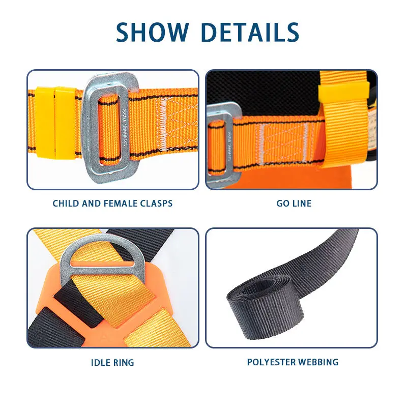 Factory Customized Fall Protection Three Point Half Body Climbing Harness Safety Belt