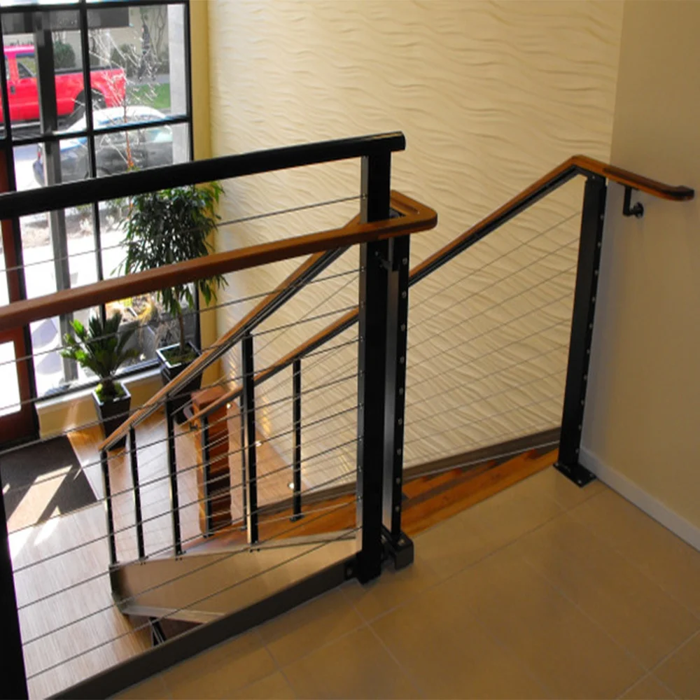 Stainless Steel Terrace Rod Railing Side Mounted Cable Railing Balcony Stair Cable Railing