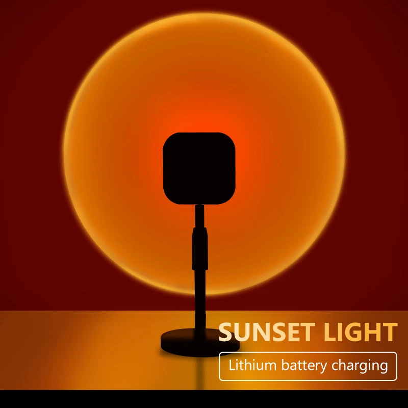 USB Sunset Projector Led Night Light  Atmosphere Projection Lamp With Tripod for Bedroom Bar Coffee Shop Background Decoration