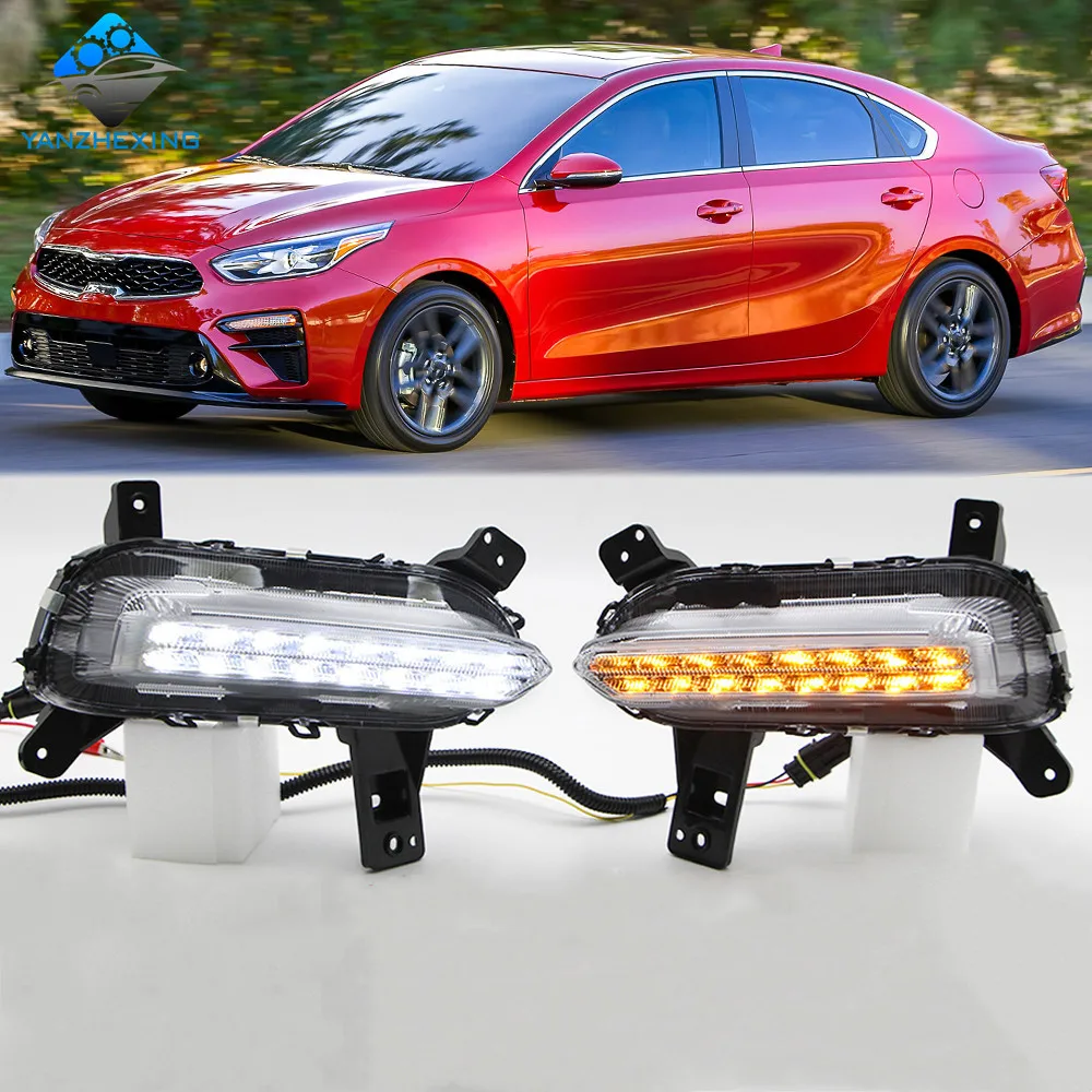 For Kia K3 / Forte / Cerato 2019 2020 LED Daytime Running Light DRL Day Light Fog Lamp with Dynamic Sequential Turn Signal