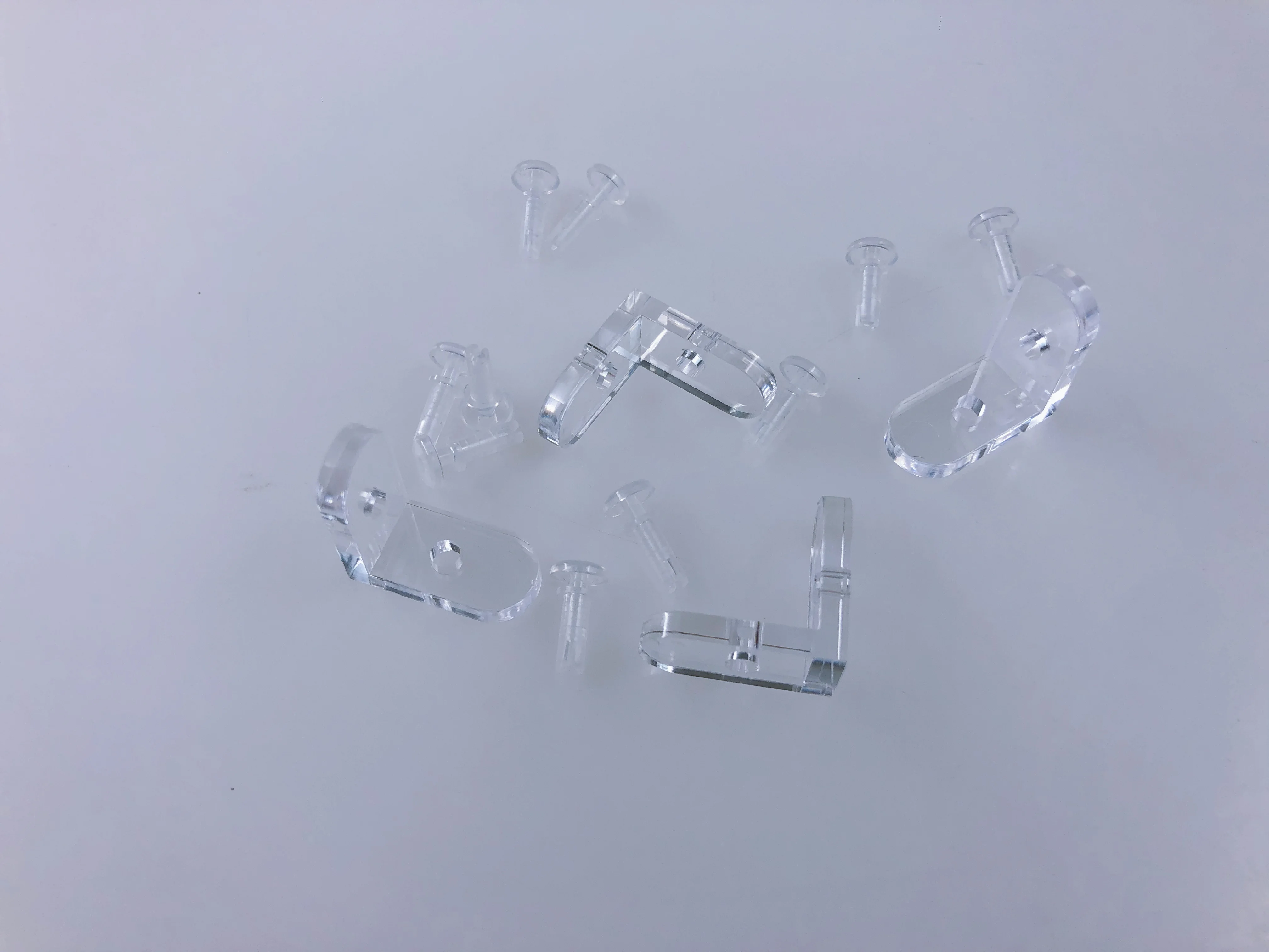Custom 20 x 10 x 20mm L-shaped Bracket Acrylic Corner Brace Joint Clear Fittings 90 Degree Angle Code Bracket Projector Bracket