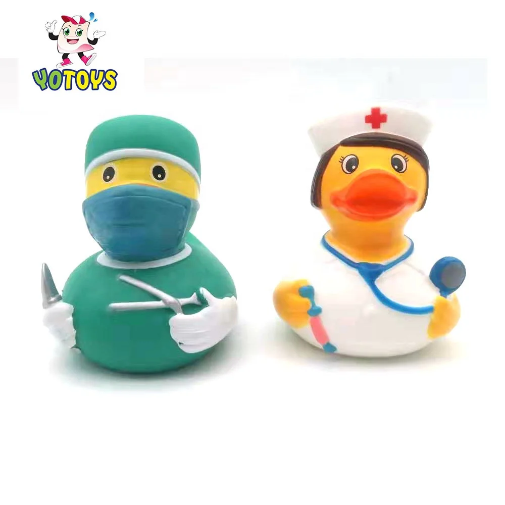 Duck Toy Duck/bath Rubber Doctor & Nurse Character Couple Bath Toy