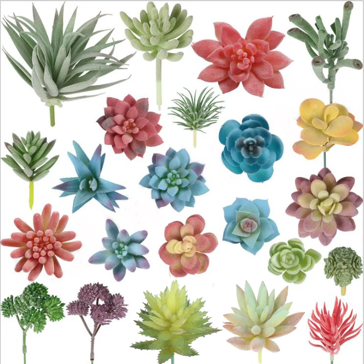 Garden Decoration Pvc Eco-friendly Outdoor Plants Artificial Succulents In Pots