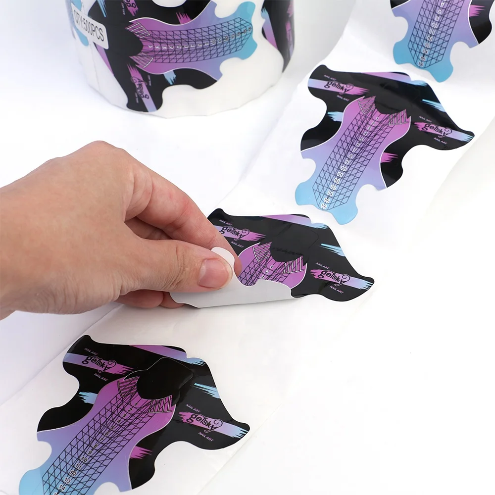 Gelsky Nail Tools Aluminium Paper Pvc Holographic Form Nails 500Pcs Roll Nail Form