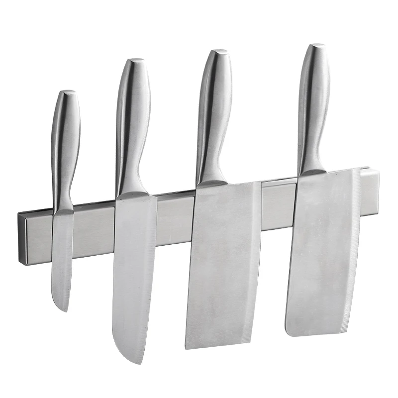 
 Вращающийся магнитный держатель для ножей из нержавеющей стали 304, настенный, без сверления, длина 300/400/500 мм, черный, матовый  