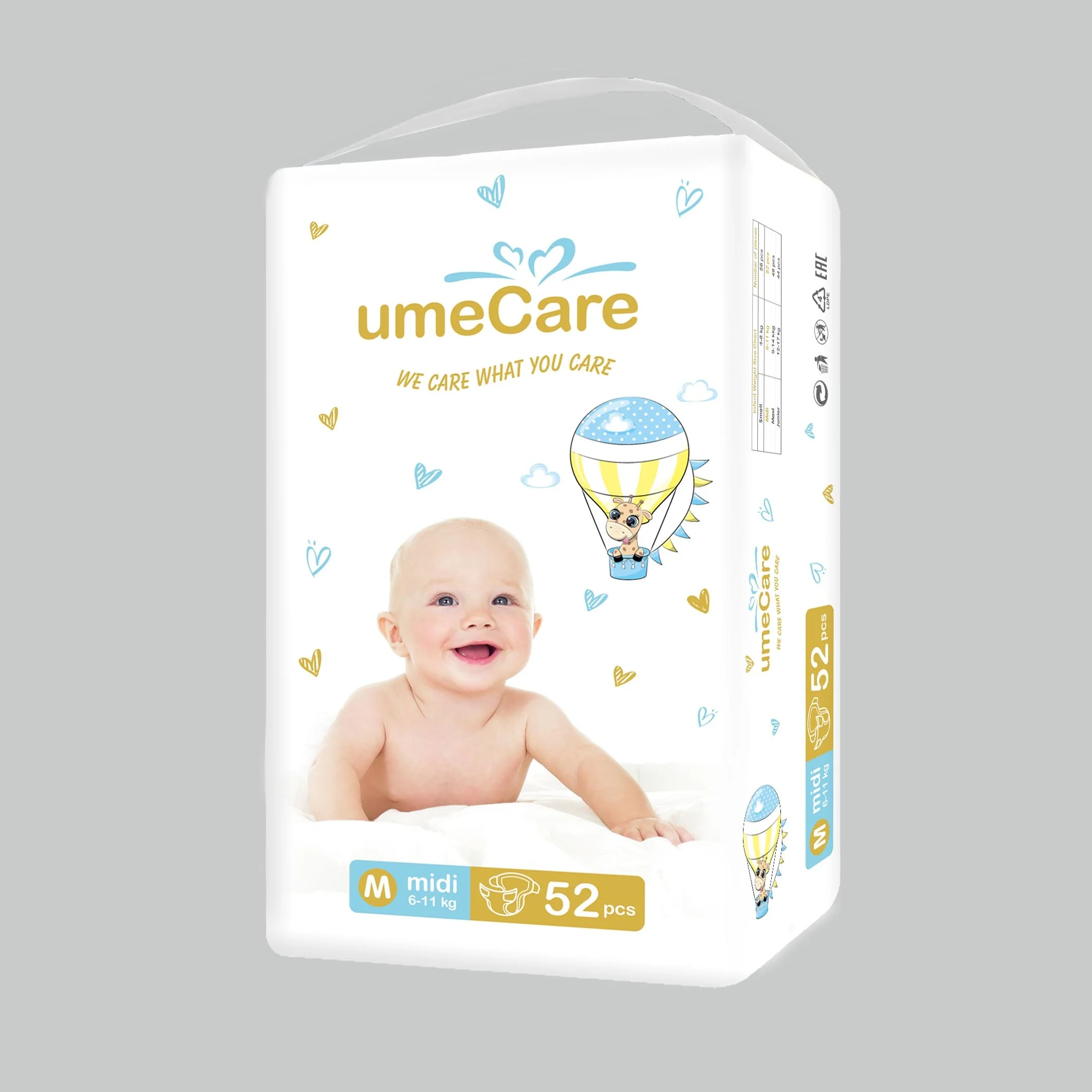 OEM Cheap cotton disposable baby diaper from China factory
