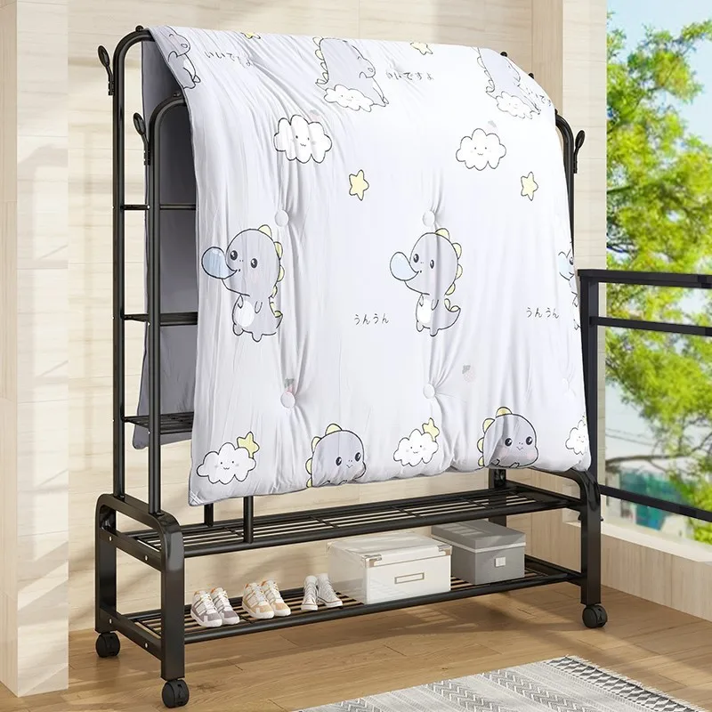 Double Metal Clothes Rack Clothes Stands And Shoe Racks
