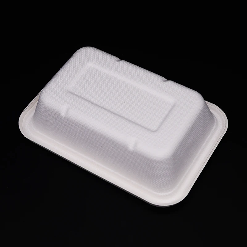 
Biodegradable Sugarcane Bagasse Disposable Takeaway Food Tray with Lid 