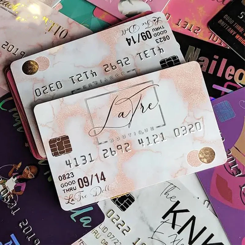 Luxury Custom Graphics Plastic Business Cards Embossed Number Credit Card Membership Gift ID PVC Business Cards With Logo