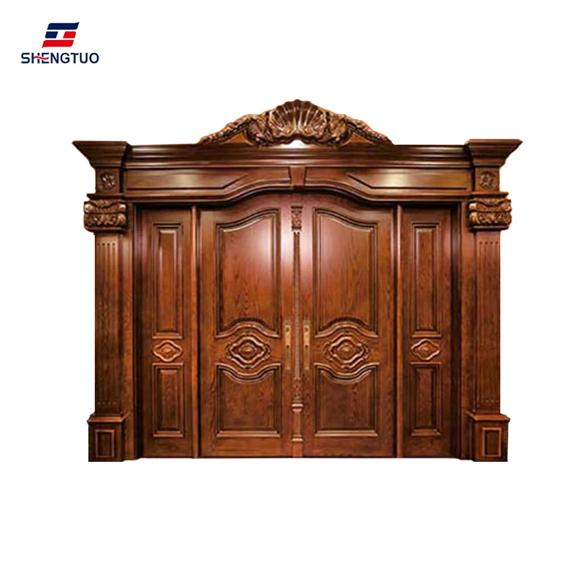 Exterior front carving teak wood doors main entrance double carved wooden door design