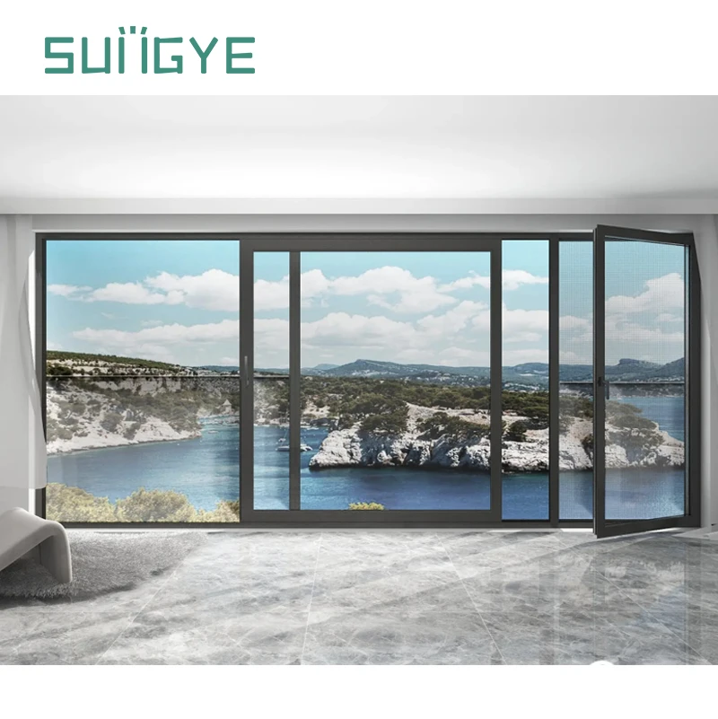 SUNGYE Hurricane Impact Big Picture Window Floor to Ceiling Aluminum Frame Fixed Windows