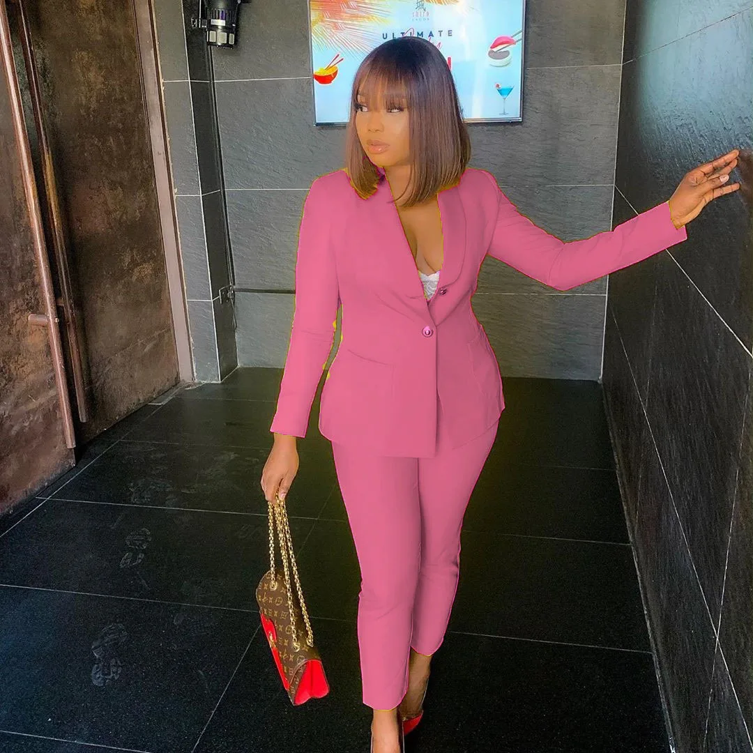 2022 Hot Sale New Product Office Women Blazer And Pants Two Piece Set High Quality Blazer Set