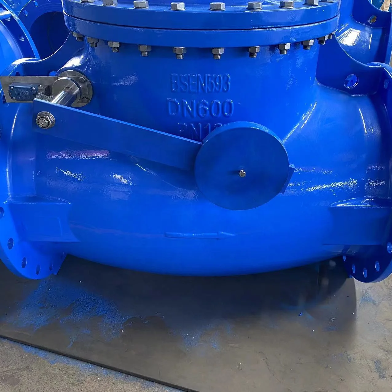 Non Return Iron Swing Check Valve High Pressure Check Valve DN600 with Counterweight Limit Switch