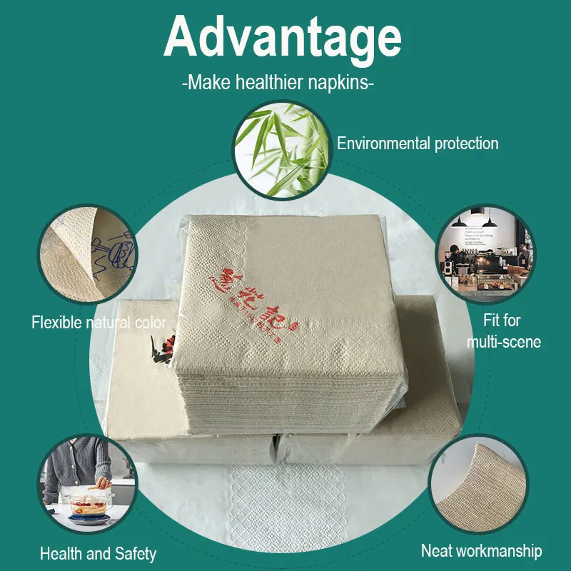 High Quality Custom Bamboo pulp Printed Paper Napkins with Custom Logo wedding cocktail pet bar napkins