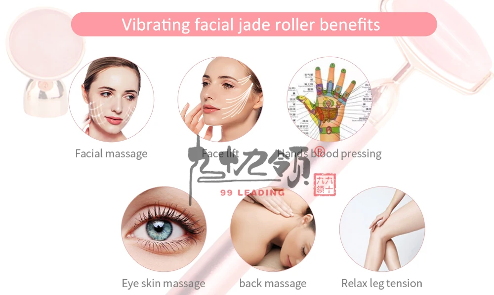 High Value Sassy and Chic Jade Skin Rejuvenation 2 in 1 Best Face Massage Jade Roller Lymphatic Drainage