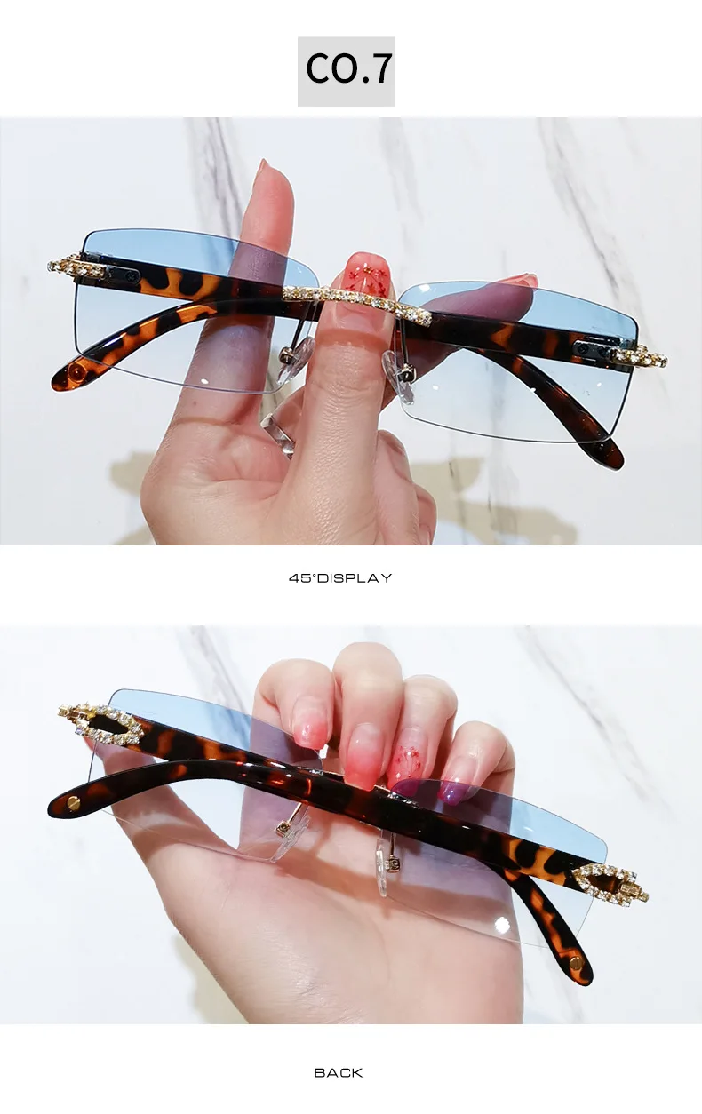 2022 Upscale Custom Men Ivory Color Buffalo Horn Shape Fashion Small Square Trendy Rimless Sun Shades Glasses