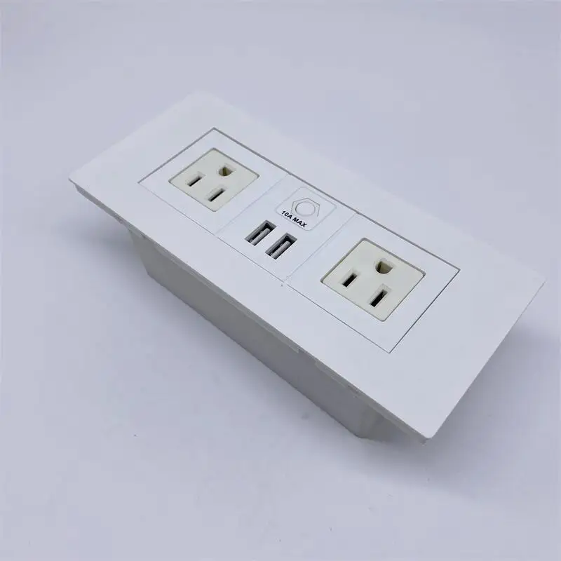 Flush mounted office furniture desktop power usb recessed rectangular UK power outlet socket /office desk US power panel socket