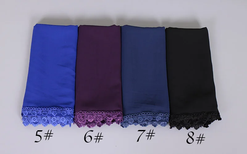 2021 Latest Fashion Luxury Women Chiffon Crinkle Hijab with Beads Muslim Pleated Stitching Hijabs Scarf