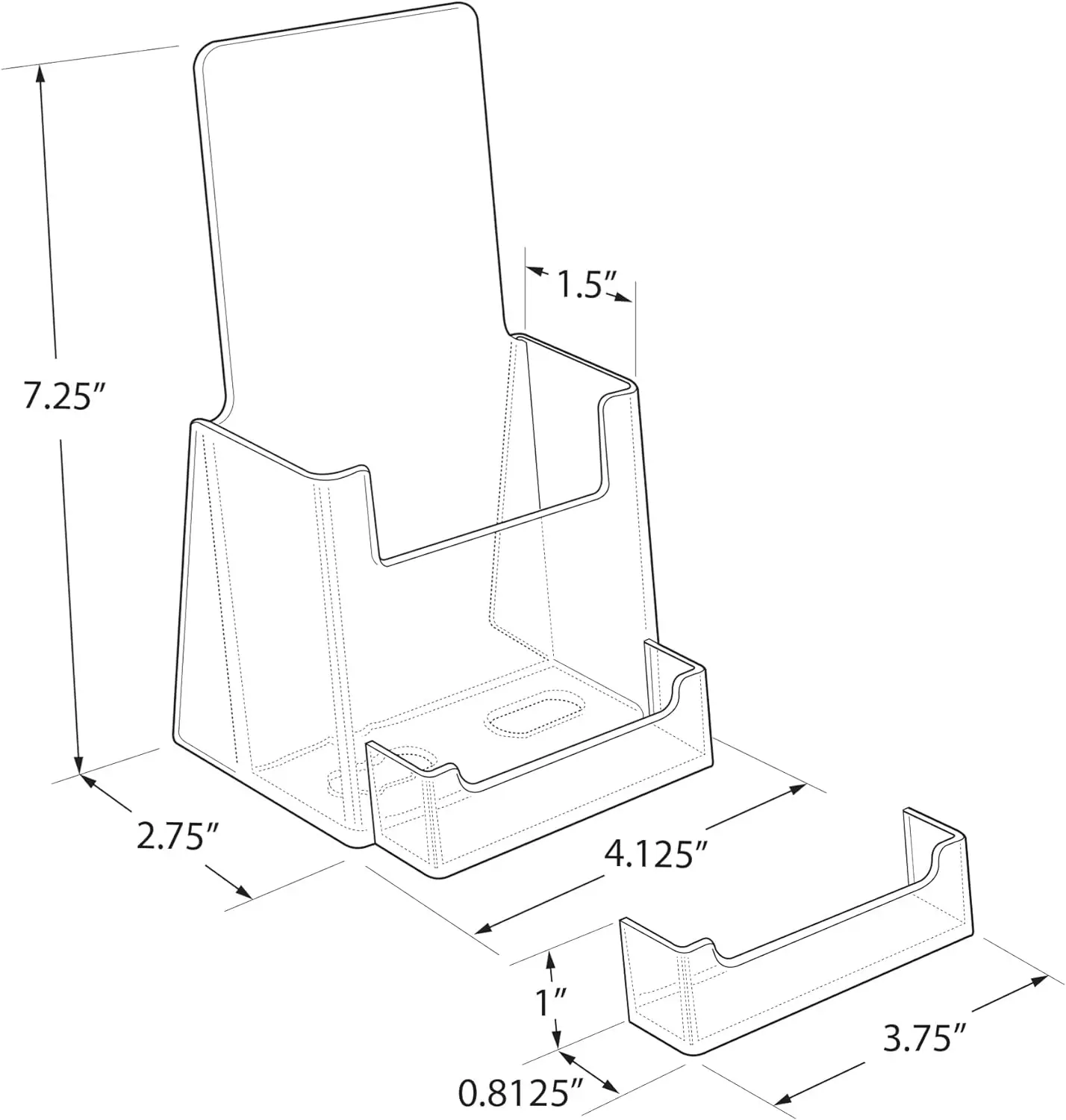 high quality Clear 25-Pack Acrylic Trifold Brochure Holder  Counter top Organizer