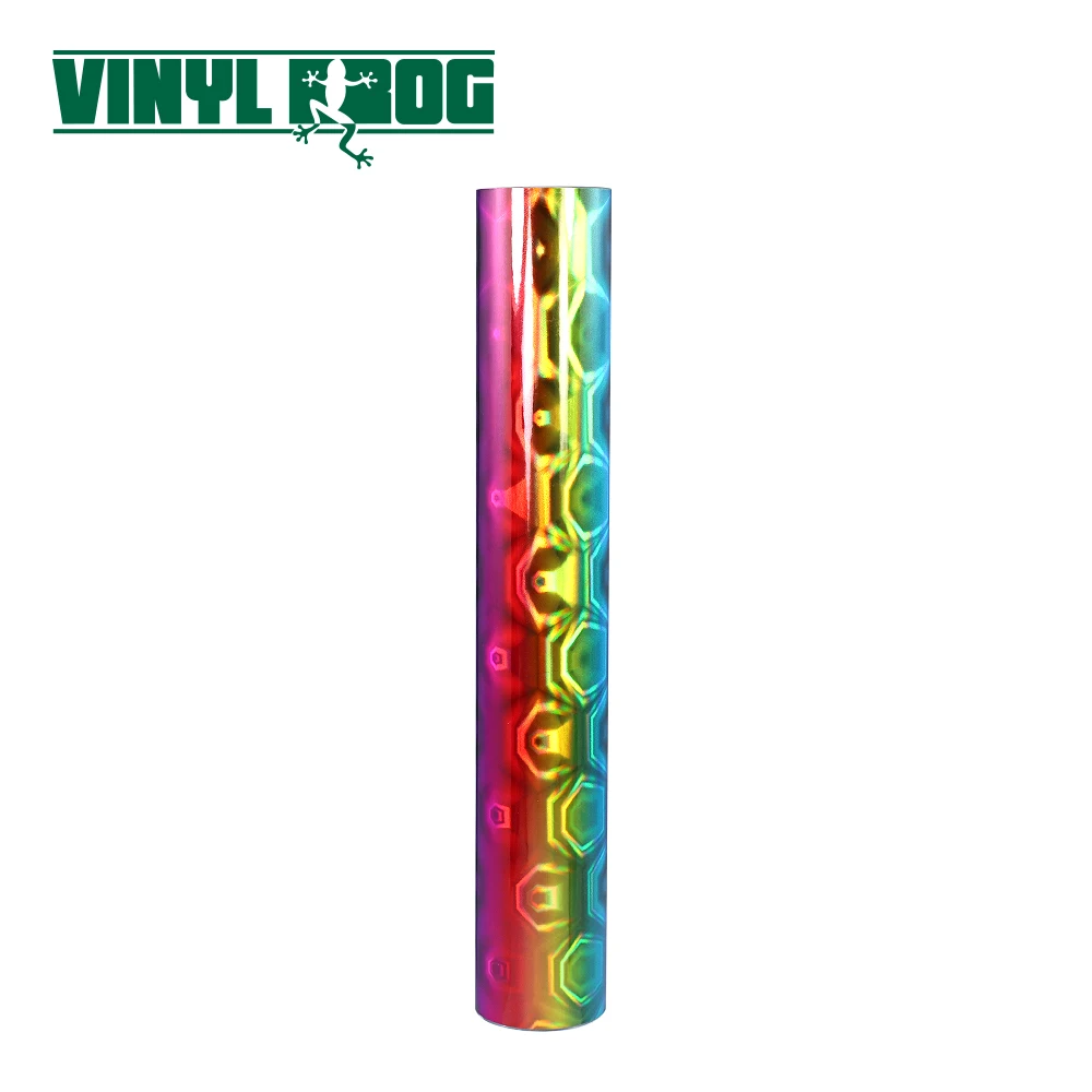 Hot Sale New Product Pvc Permanent Self Adhesive Cutting Vinyl Holographic Reflective Rainbow Craft Making Colored Cutting Vinyl
