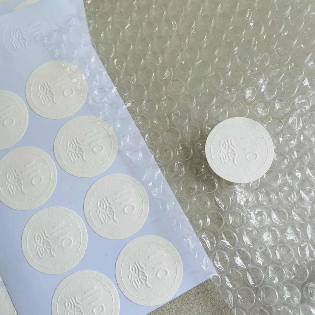 Custom Thank you stickers for small business custom decorative die cut round embossed letterpress business stickers