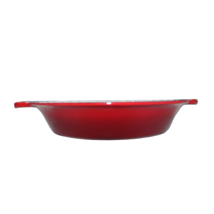 Flower Shape Dish Decorative Border Enamel  Cast Iron Metal Classic Party Color Enamel Pans Plate Dish