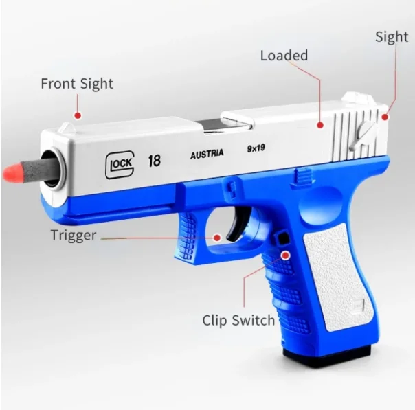 Пистолет игрушечный для детей пистолет игрушки Электрический бластер пистолет Блаз шторм пластиковый Китай мягкий шар коробка батарея стиль упаковка электронные шт Цвет
