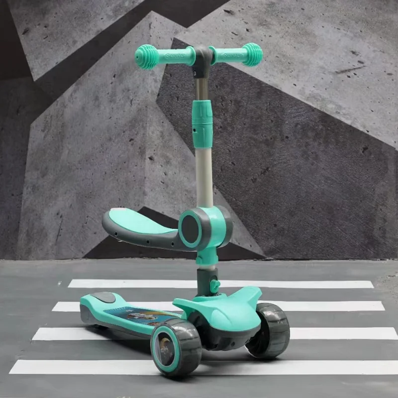 ride on toy seat baby toy 3 wheel flashing green pink safety child kids foldable scooter for 6 9 yr olds girls swing