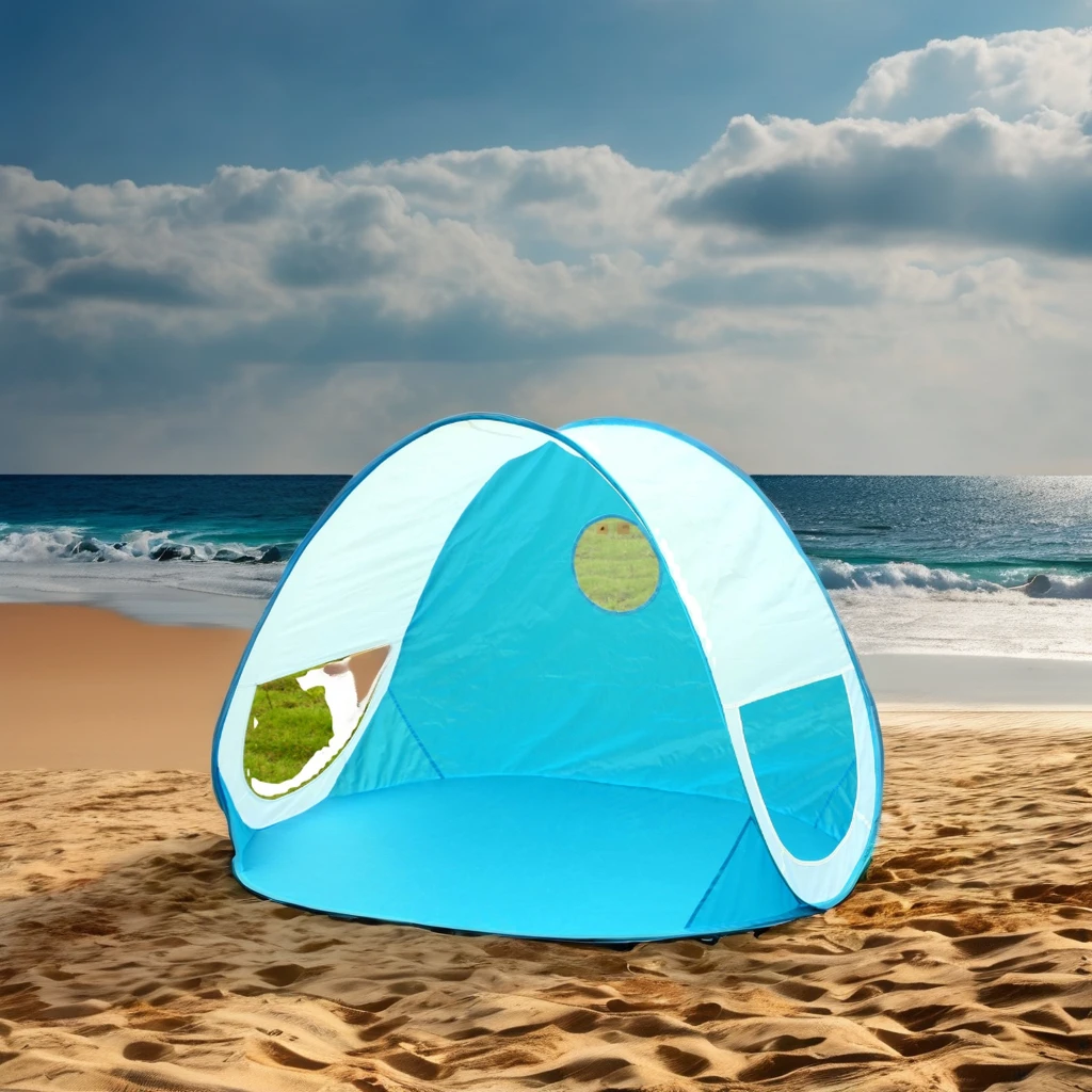 Wind Valley Single Layer Portable Baby Beach Tent Easy Set-Up Inflatable Waterproof Polyester for Summer Outdoor Activities