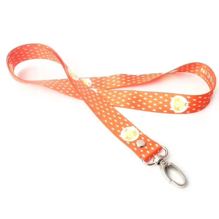 Wholesale Custom Dye Sublimation Printed ID Card Satin Breakaway Neck Lanyard with Own Name Logo