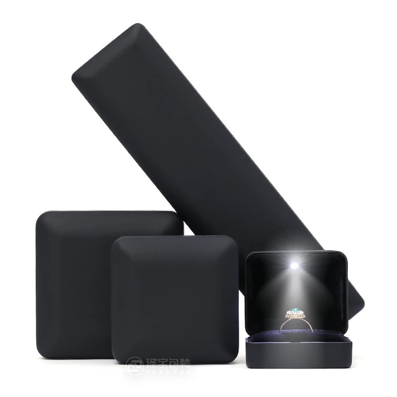 Factory Customized Four Corners Spray Paint Atmospheric LED Lamp Jewelry Box Printed LOGO Jewelry Box