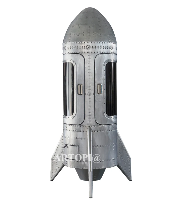 Unique exclusive aluminum aviator  world wine display cabinet with glass