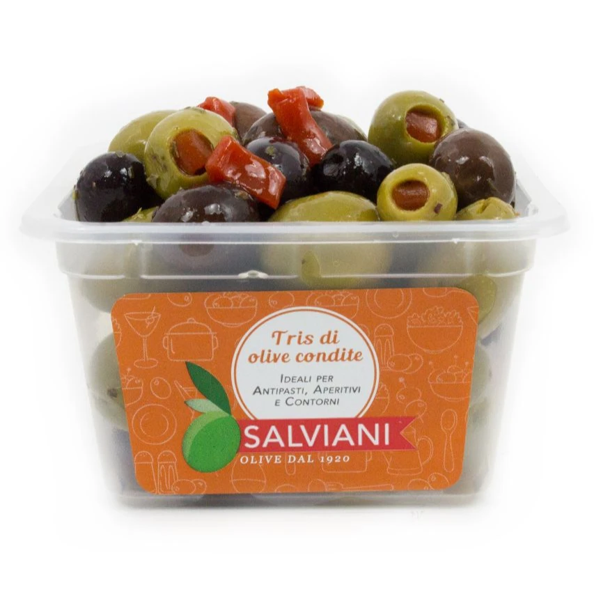 Made In Italy Le Ideali Tris G.250 Fresh-Raw-Olives Italian Product Food Table Olives Bulk