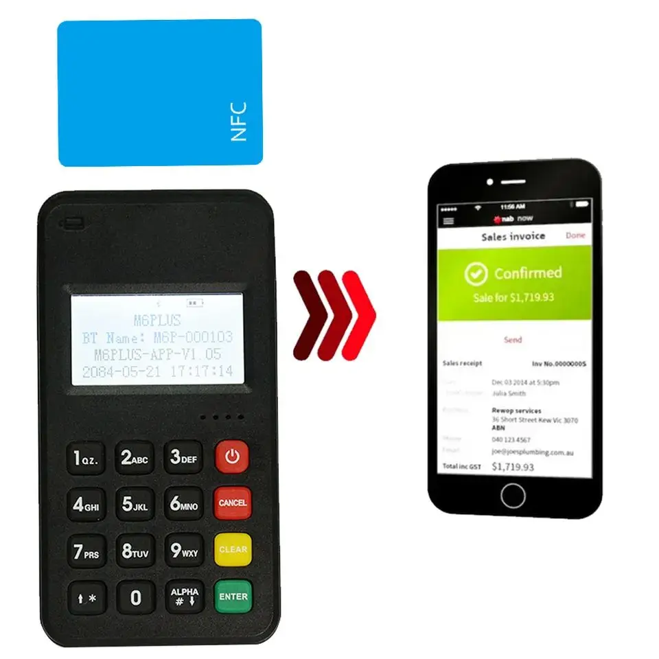 MSR & Contact & Contactless Card Reader BT MPOS Terminal M6 PLUS