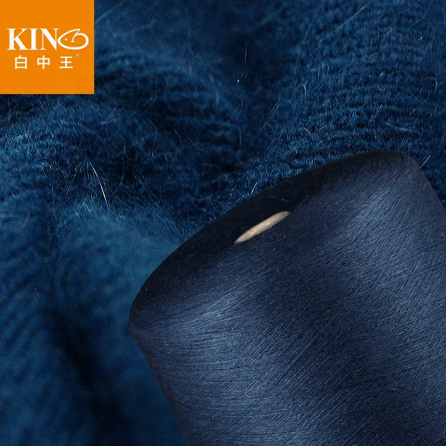 Пряжа из ангоры OEM/ODM 20% ангорской кроличьей шерсти 80% нейлоновая Смешанная шерстяная пряжа 1/2/16 нм 6 цветов для ручного вязания крючком