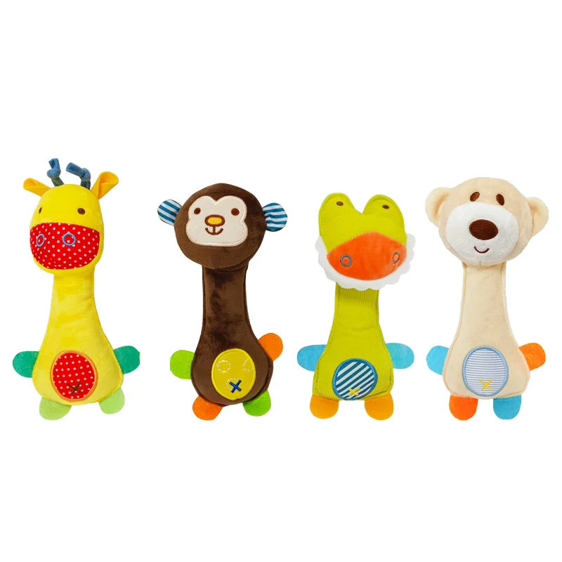 B182 Baby hand ringing bell with Squeak sounding hand grasping stick