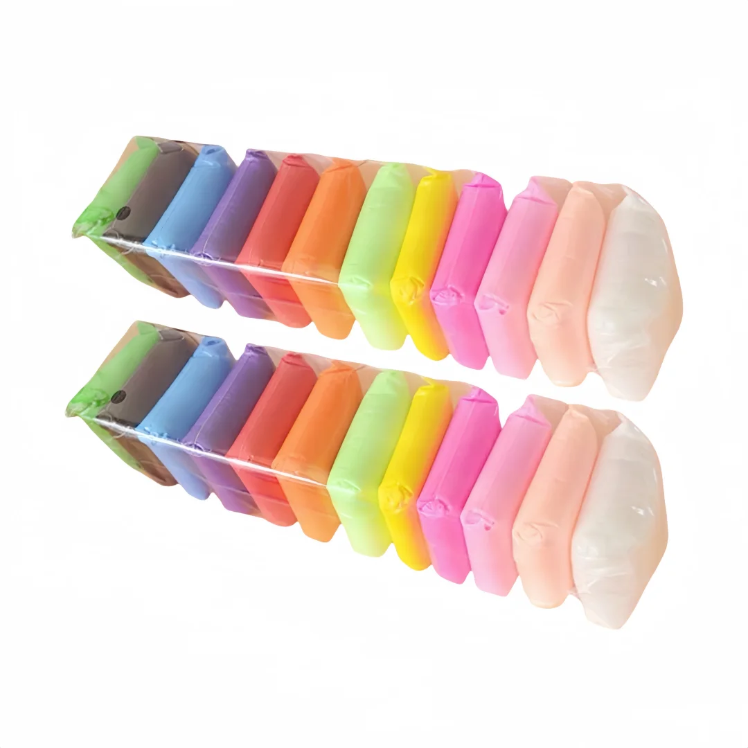 12-Color Super Light Polymer Clay Kit for Kids Fun DIY Educational Hand Modeling Toy Plasticine Clay