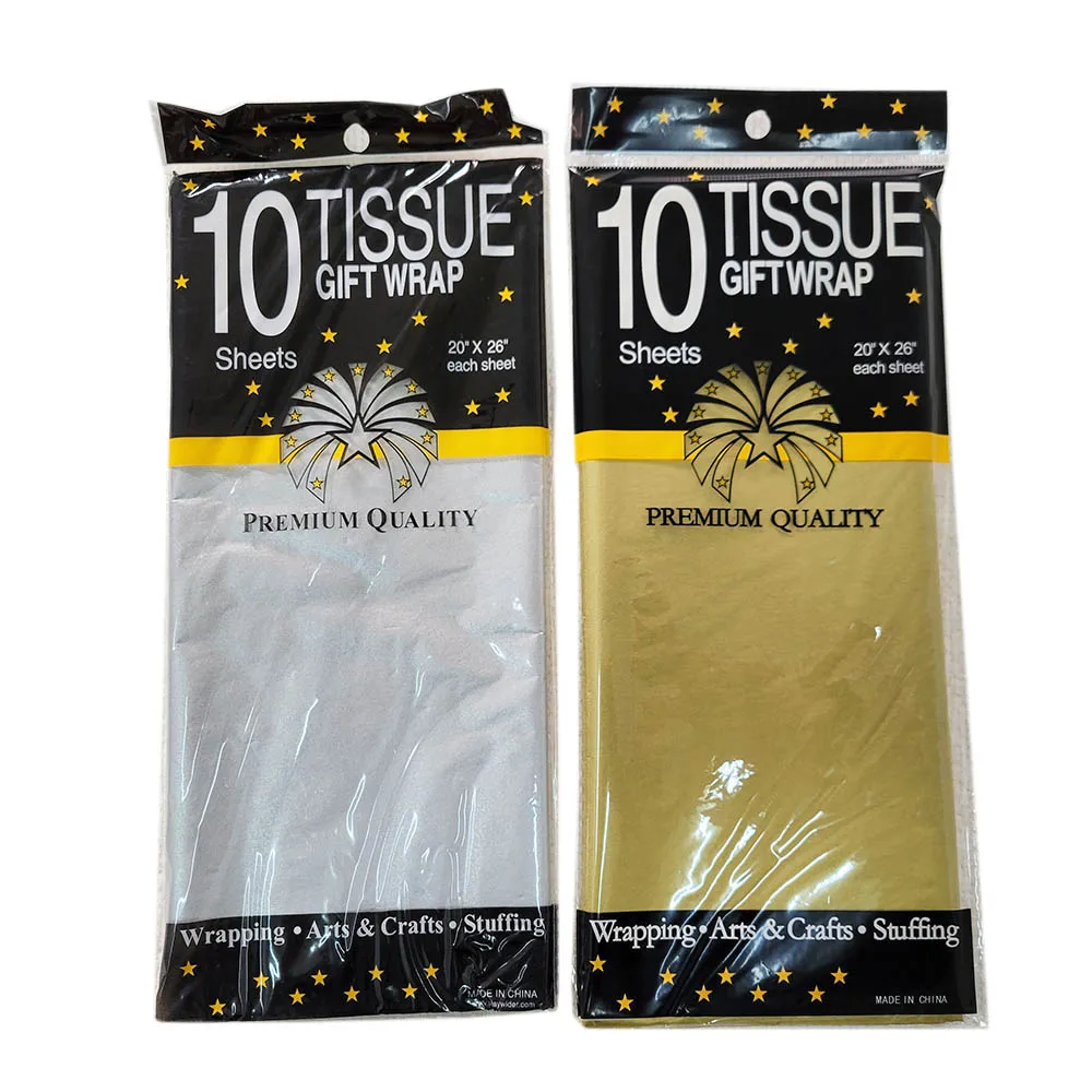 gold/silver print tissue paper
