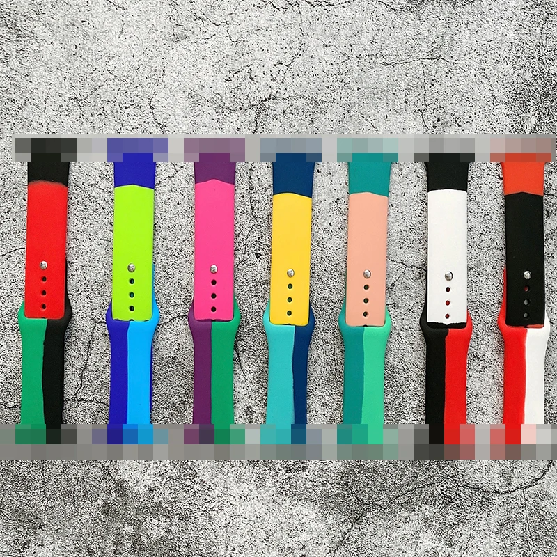  Silicone Strap For Apple Watch band 44mm 40mm 38mm 42mm Black Unity/Prid smartwatch belt Sport bracelet iWatch series 3 4 5 6