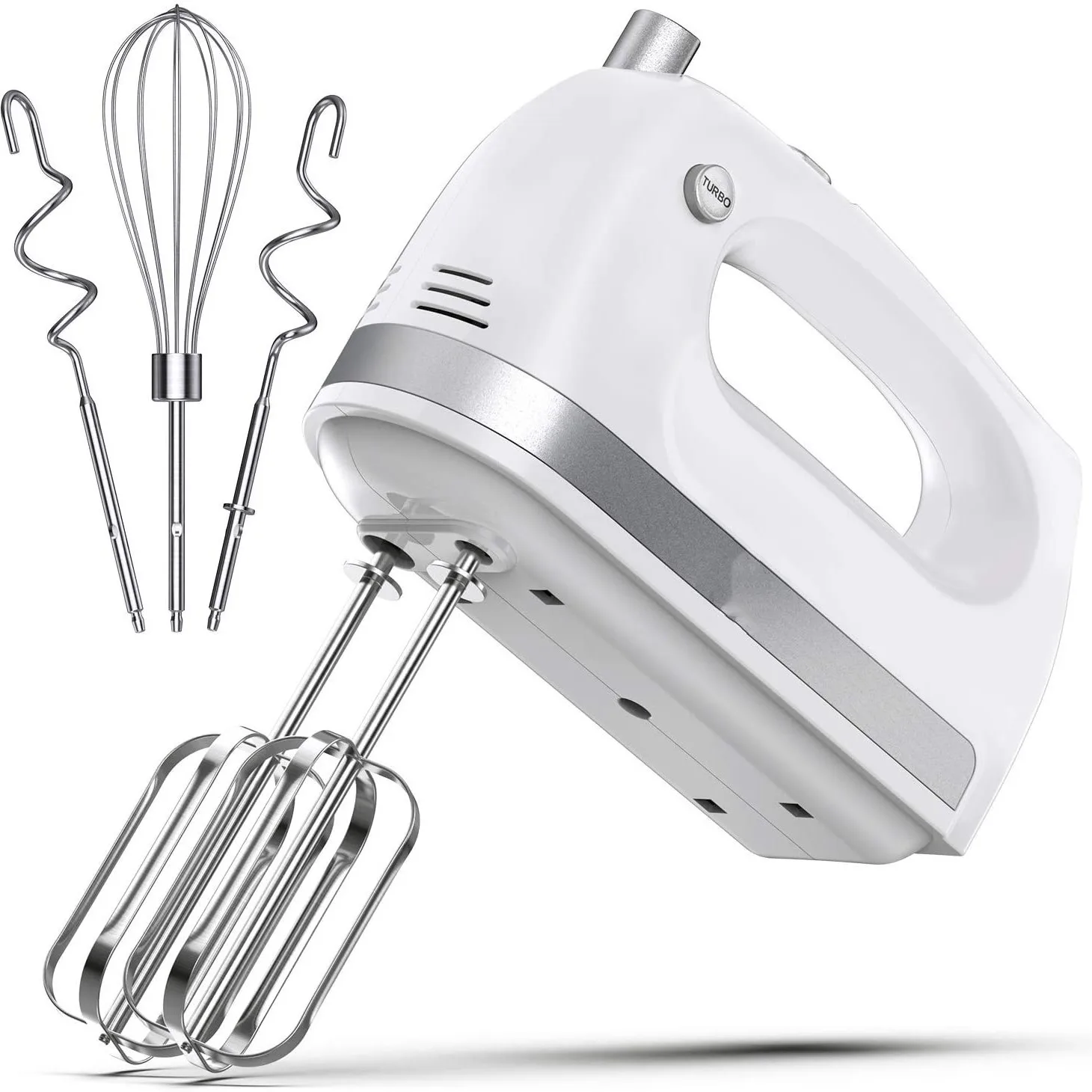 5 speed portable stainless steel hook electric hand food mixer beater egg whisk 200-250w for kitchen