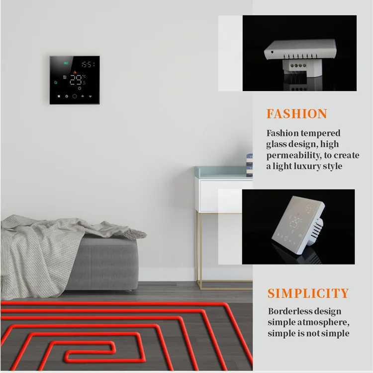 Beca BHT-003 Smart home thermostat TUYA APP work with Alexa google M2-1 wifi boiler worm underfloor heating mat for floor system