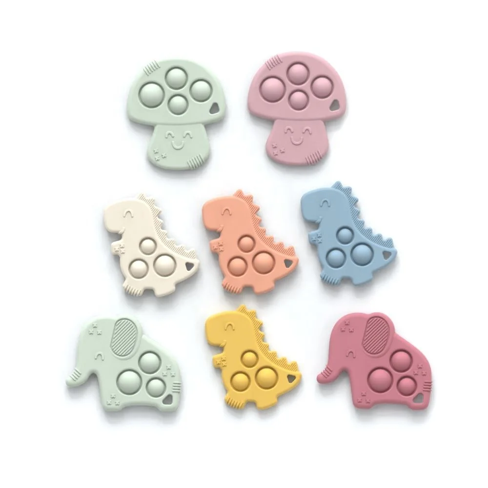 LoveBond BPA Free Silicone Baby Mushroom Chew Teethers for Baby Teething Bestie and Baby Pop Sensory Toy